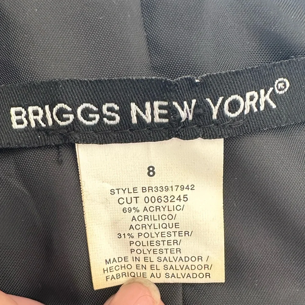Briggs New York women’s black faux cable knit blazer size 8
